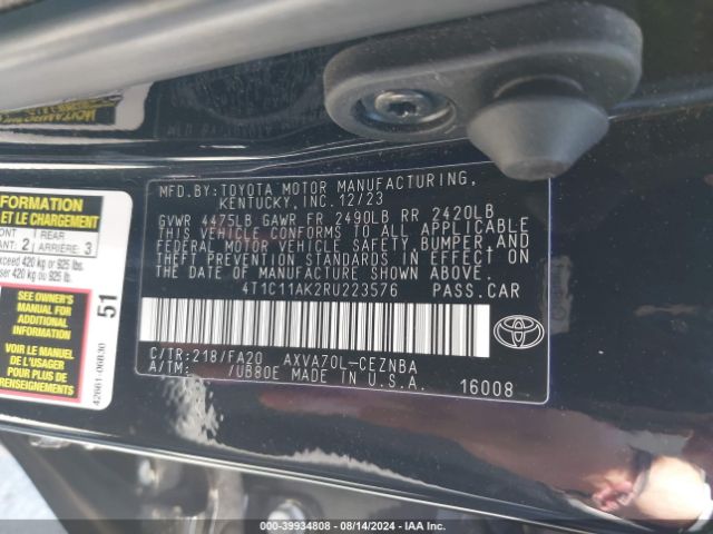 Photo 8 VIN: 4T1C11AK2RU223576 - TOYOTA CAMRY 