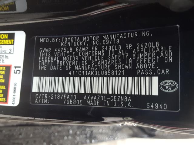 Photo 9 VIN: 4T1C11AK3LU858121 - TOYOTA CAMRY LE 