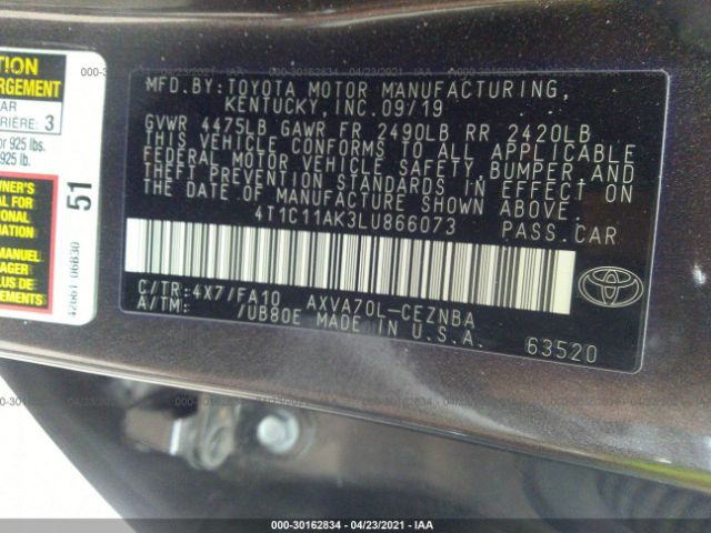 Photo 8 VIN: 4T1C11AK3LU866073 - TOYOTA CAMRY 