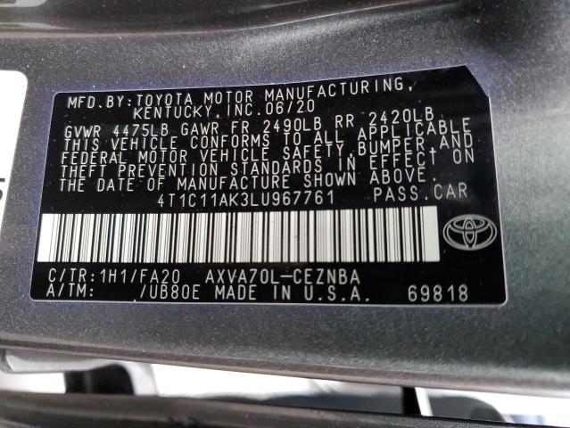 Photo 11 VIN: 4T1C11AK3LU967761 - TOYOTA CAMRY LE 