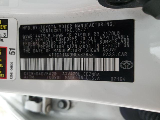 Photo 11 VIN: 4T1C11AK3MU467858 - TOYOTA CAMRY LE 