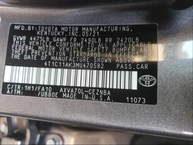 Photo 9 VIN: 4T1C11AK3MU470582 - TOYOTA CAMRY LE 