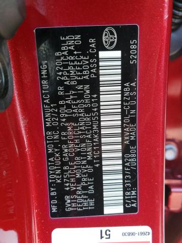 Photo 12 VIN: 4T1C11AK3MU554014 - TOYOTA CAMRY LE 