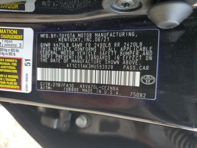 Photo 12 VIN: 4T1C11AK3MU593928 - TOYOTA CAMRY LE 