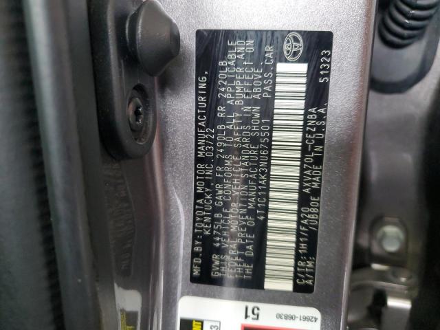 Photo 11 VIN: 4T1C11AK3NU675501 - TOYOTA CAMRY LE 