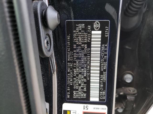 Photo 12 VIN: 4T1C11AK3NU681170 - TOYOTA CAMRY LE 