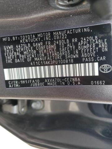 Photo 11 VIN: 4T1C11AK3PU100818 - TOYOTA CAMRY LE 