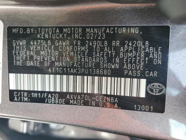 Photo 11 VIN: 4T1C11AK3PU138680 - TOYOTA CAMRY LE 