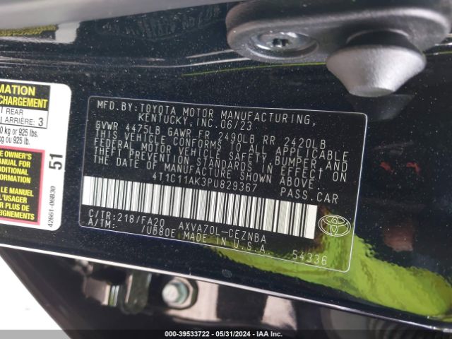 Photo 8 VIN: 4T1C11AK3PU829367 - TOYOTA CAMRY 