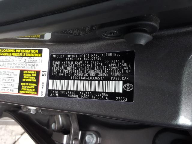 Photo 9 VIN: 4T1C11AK4LU336517 - TOYOTA CAMRY LE 