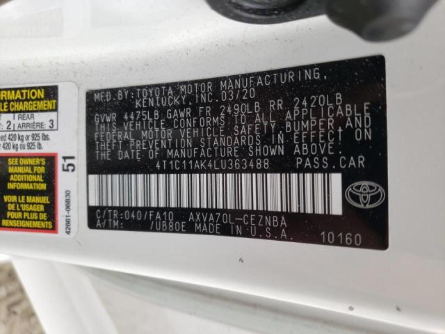 Photo 9 VIN: 4T1C11AK4LU363488 - TOYOTA CAMRY LE 