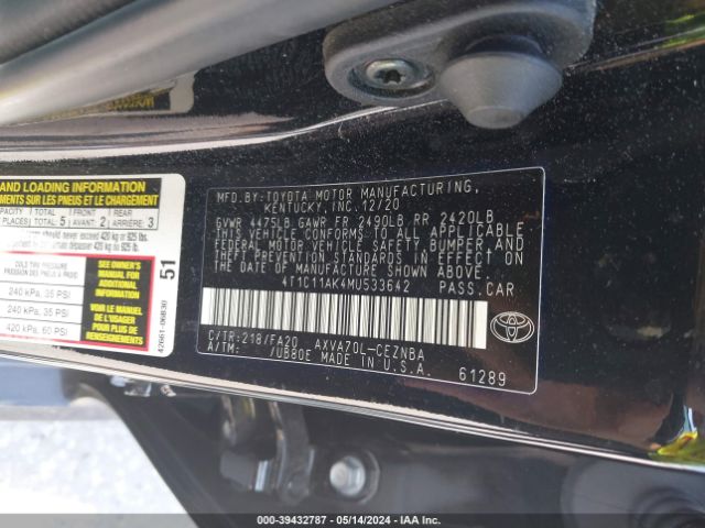 Photo 8 VIN: 4T1C11AK4MU533642 - TOYOTA CAMRY 