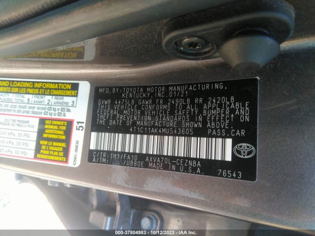 Photo 8 VIN: 4T1C11AK4MU543605 - TOYOTA CAMRY 