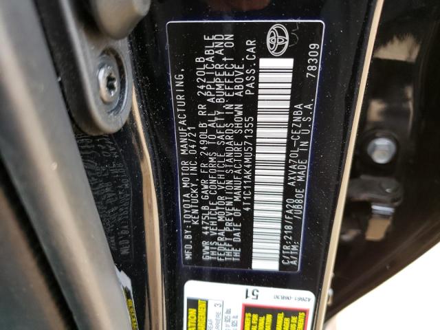 Photo 11 VIN: 4T1C11AK4MU571355 - TOYOTA CAMRY LE 