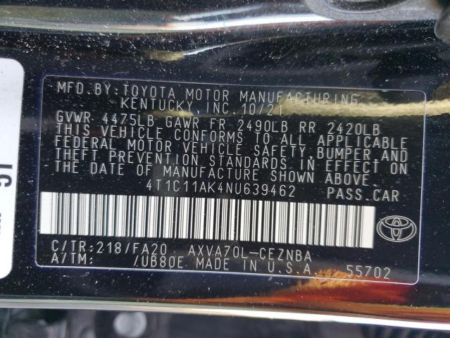 Photo 12 VIN: 4T1C11AK4NU639462 - TOYOTA CAMRY LE 