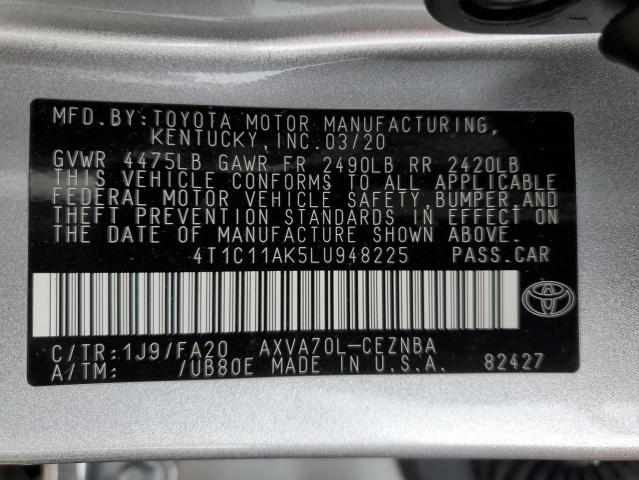 Photo 11 VIN: 4T1C11AK5LU948225 - TOYOTA CAMRY LE 