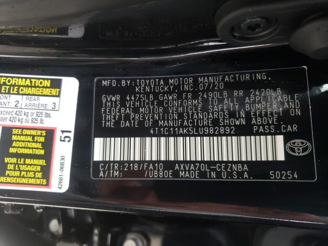 Photo 9 VIN: 4T1C11AK5LU982892 - TOYOTA CAMRY LE 