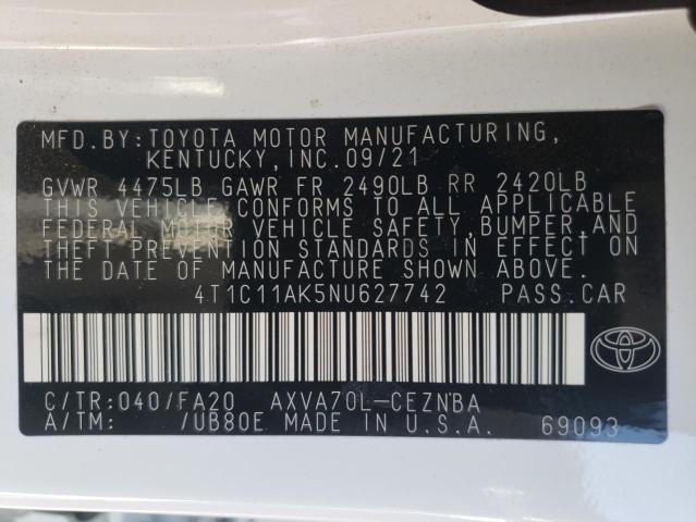 Photo 9 VIN: 4T1C11AK5NU627742 - TOYOTA CAMRY LE 