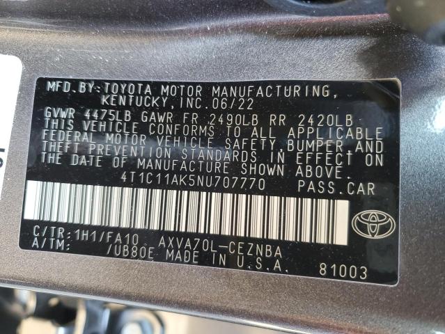 Photo 11 VIN: 4T1C11AK5NU707770 - TOYOTA CAMRY LE 