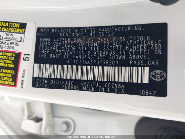 Photo 8 VIN: 4T1C11AK5PU168201 - TOYOTA CAMRY 