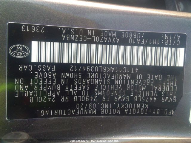 Photo 8 VIN: 4T1C11AK6LU394712 - TOYOTA CAMRY 