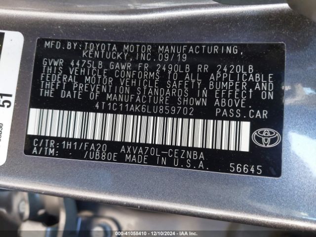 Photo 8 VIN: 4T1C11AK6LU859702 - TOYOTA CAMRY 