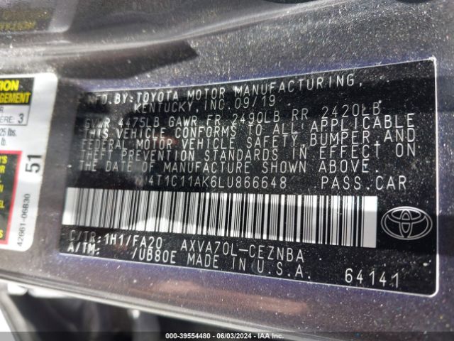 Photo 8 VIN: 4T1C11AK6LU866648 - TOYOTA CAMRY 