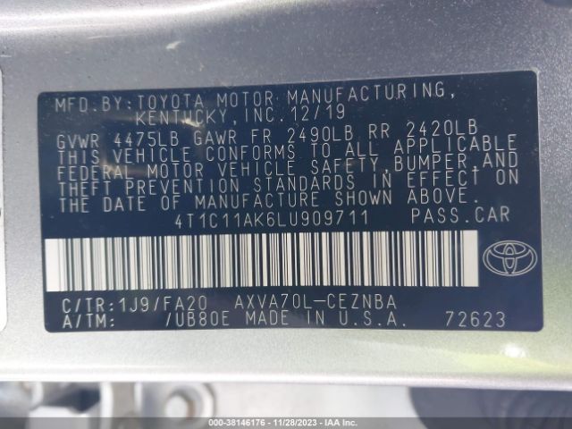 Photo 8 VIN: 4T1C11AK6LU909711 - TOYOTA CAMRY 