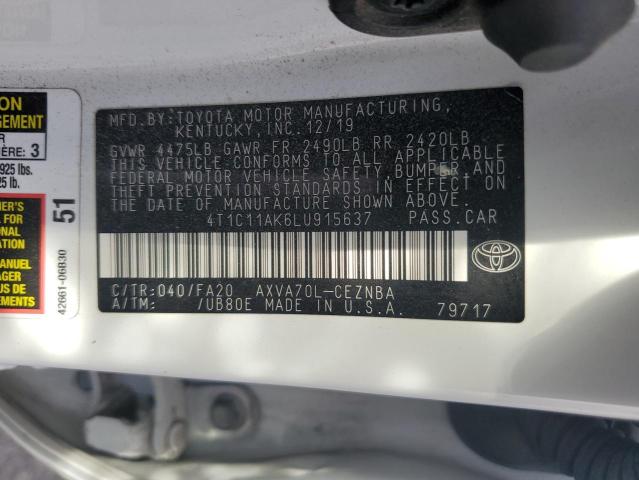 Photo 11 VIN: 4T1C11AK6LU915637 - TOYOTA CAMRY LE 