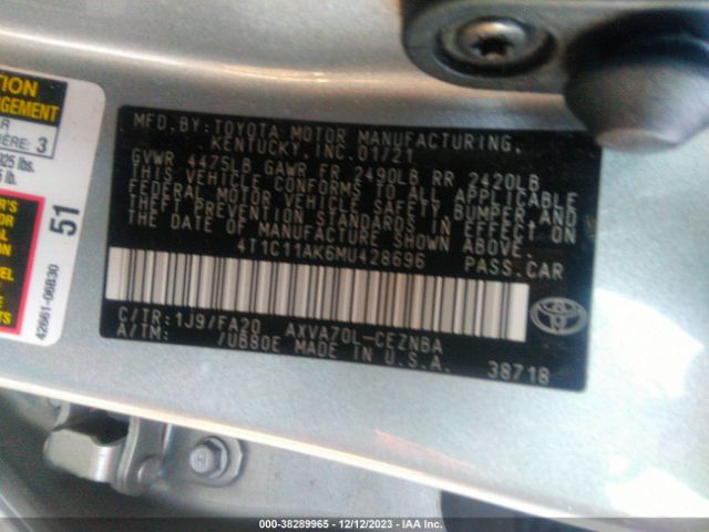 Photo 8 VIN: 4T1C11AK6MU428696 - TOYOTA CAMRY 