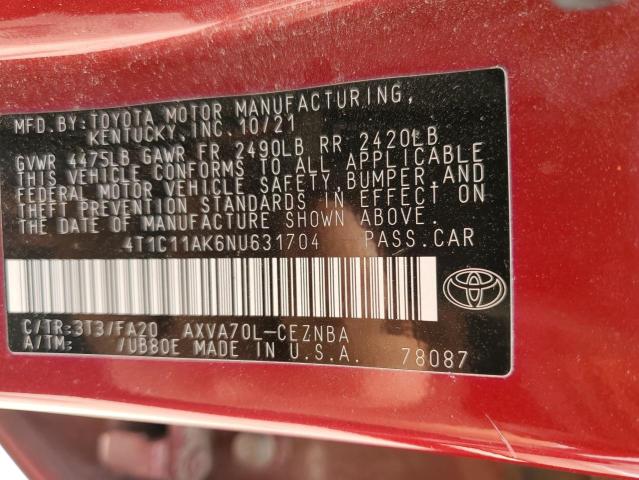 Photo 11 VIN: 4T1C11AK6NU631704 - TOYOTA CAMRY LE 