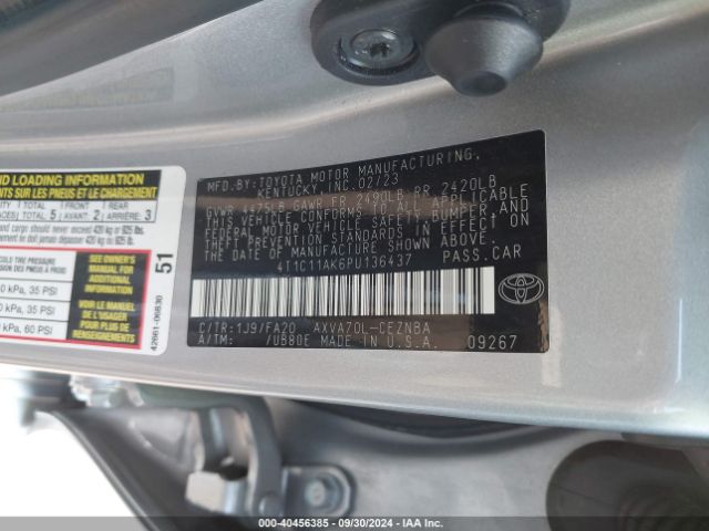 Photo 8 VIN: 4T1C11AK6PU136437 - TOYOTA CAMRY 