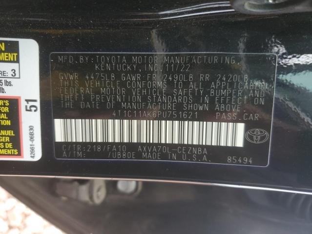 Photo 12 VIN: 4T1C11AK6PU751621 - TOYOTA CAMRY 