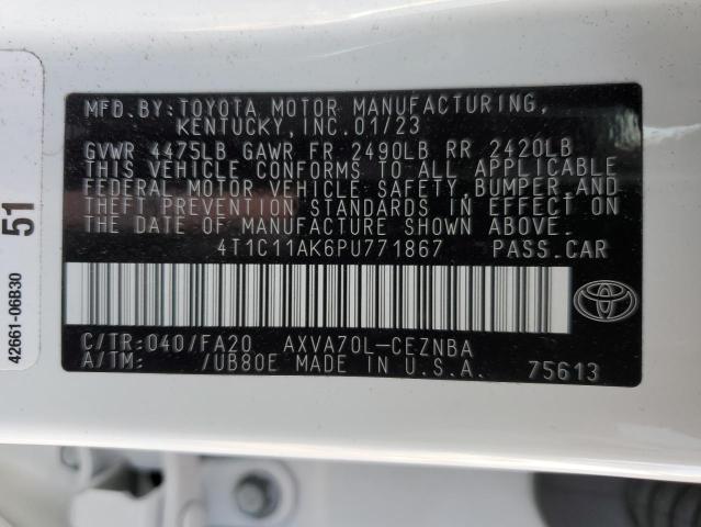 Photo 11 VIN: 4T1C11AK6PU771867 - TOYOTA CAMRY LE 