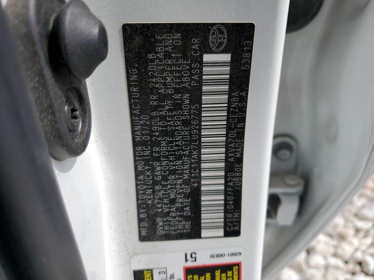 Photo 12 VIN: 4T1C11AK7LU926775 - TOYOTA CAMRY 