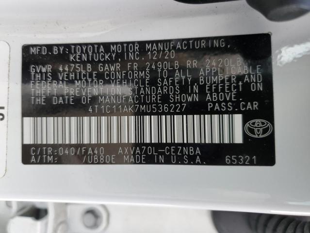 Photo 11 VIN: 4T1C11AK7MU536227 - TOYOTA CAMRY LE 