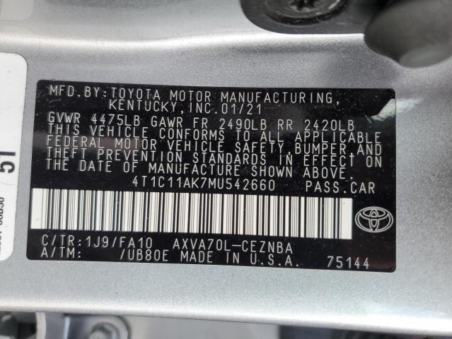 Photo 11 VIN: 4T1C11AK7MU542660 - TOYOTA CAMRY LE 