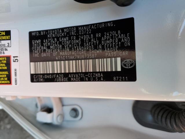 Photo 12 VIN: 4T1C11AK7NU673587 - TOYOTA CAMRY LE 