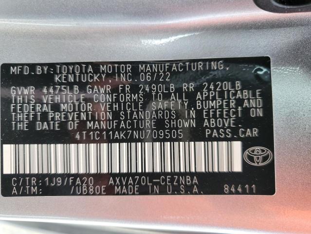 Photo 11 VIN: 4T1C11AK7NU709505 - TOYOTA CAMRY LE 