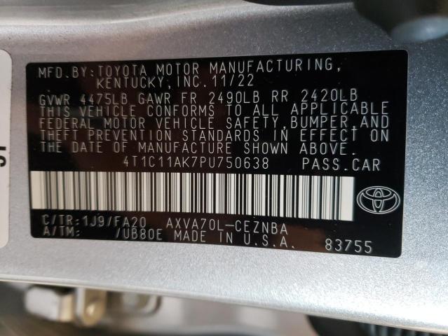 Photo 11 VIN: 4T1C11AK7PU750638 - TOYOTA CAMRY LE 