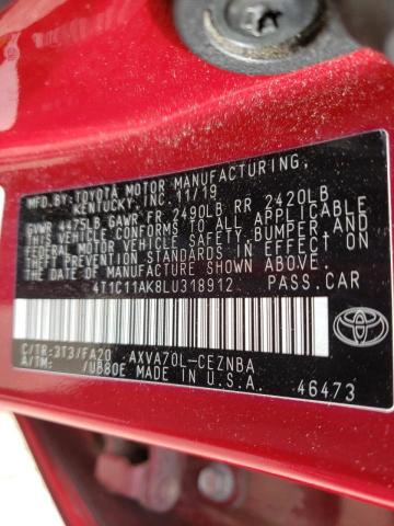 Photo 9 VIN: 4T1C11AK8LU318912 - TOYOTA CAMRY LE 