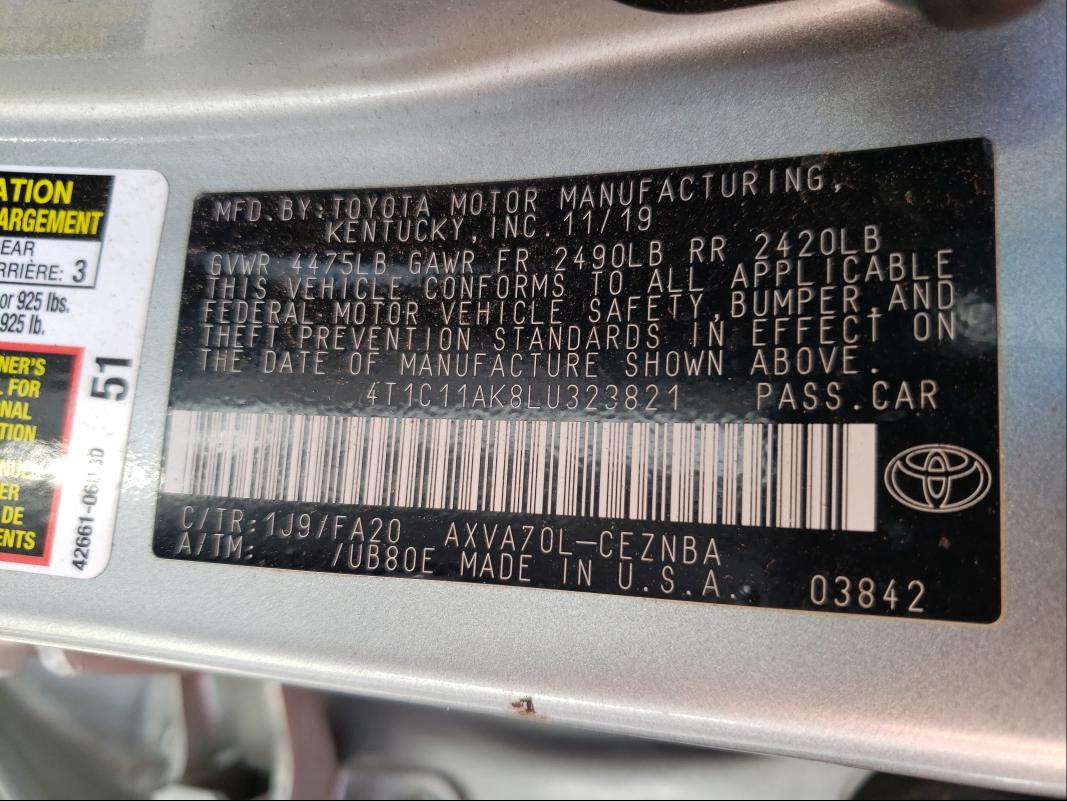 Photo 9 VIN: 4T1C11AK8LU323821 - TOYOTA CAMRY LE 