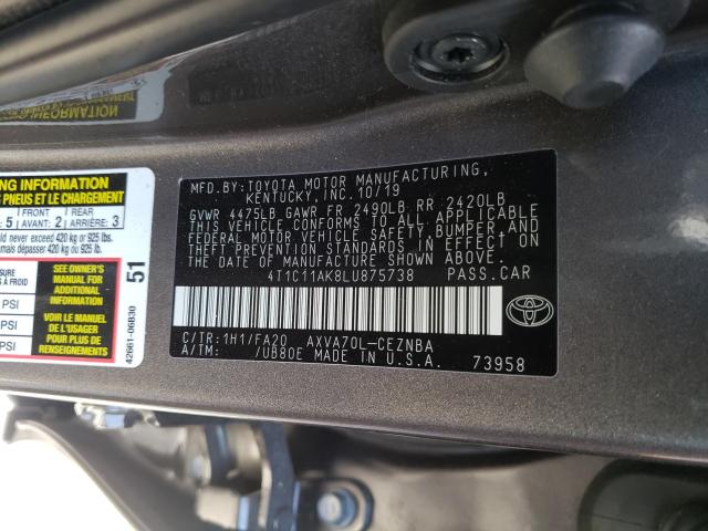 Photo 9 VIN: 4T1C11AK8LU875738 - TOYOTA CAMRY LE 