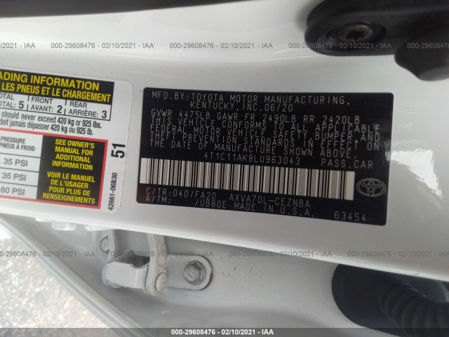 Photo 8 VIN: 4T1C11AK8LU963043 - TOYOTA CAMRY 