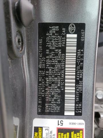 Photo 11 VIN: 4T1C11AK8LU992509 - TOYOTA CAMRY 