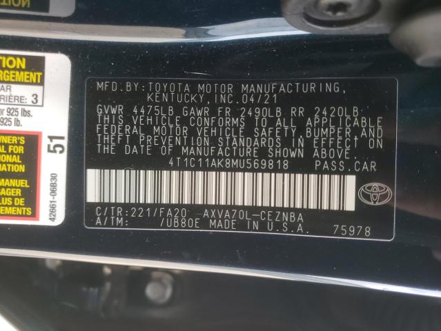 Photo 9 VIN: 4T1C11AK8MU569818 - TOYOTA CAMRY LE 