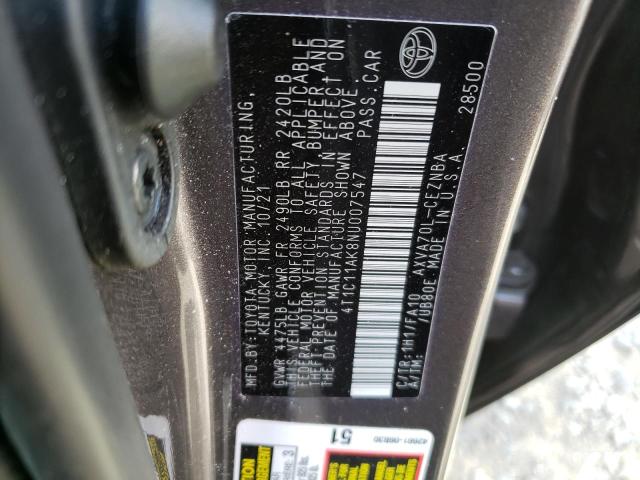 Photo 11 VIN: 4T1C11AK8NU007547 - TOYOTA CAMRY LE 