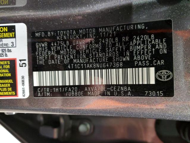 Photo 11 VIN: 4T1C11AK8NU647368 - TOYOTA CAMRY 