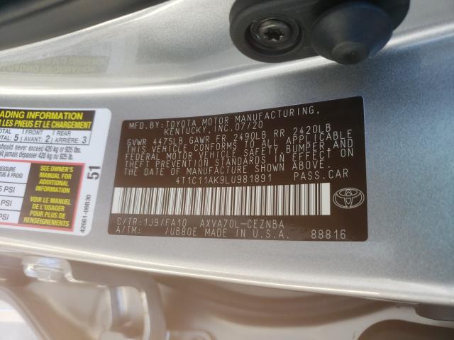 Photo 9 VIN: 4T1C11AK9LU981891 - TOYOTA CAMRY LE 