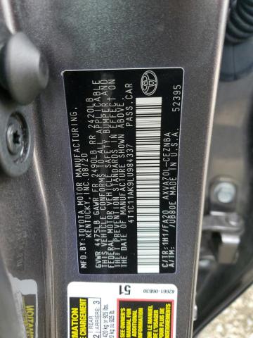 Photo 11 VIN: 4T1C11AK9LU984337 - TOYOTA CAMRY LE 